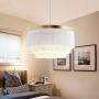 Nordic Decorative Pendant Light Warm Romantic LED Tassel Ceiling Chandeliers Gray/Blue/Pink/White Creative Restaurant Bedroom Dining Room Ceiling Hanging Lamp ( Color : White )