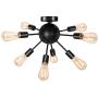 Semi Flush Mount Ceiling Light with 8 Light, Modern Black Sputnik Chandelier with E26 Base, Industrial Vintage Ceiling Lamp Fixture for Bedroom Kitchen Entryway Hallway Semi Flush Mount Ceiling Light with 8 Light, Modern Black Sputnik Chandelier with E26 Base, Industrial Vintage Ceiling Lamp Fixture for Bedroom Kitchen Entryway Hallway
