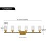 MELUCEE 6-Light Modern Bathroom Vanity Light Fixtures Brass Finish, Indoor Contemporary Wall Lights with Glass Shade for Bedroom Foyer Hallway