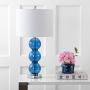 JONATHAN Y JYL1070E-SET2 Bella 27'' Glass Triple-Sphere LED Table Lamp Contemporary,Transitional for Bedroom, Living Room, Office, College Dorm, Coffee Table, Bookcase, CobaltBlue/Chrome(Setof2)