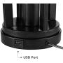 Marcel Modern Industrial Black Table Lamps Set of 2 with Nightlight LED USB Port Linen Shade for Living Room Bedroom - 360 Lighting