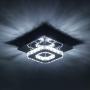 Modern 12W LED Ceiling Lights, DORNLAT Flush Mount Crystal Chandelier, Mini Cold White Square Stainless Steel Pendant Lamp for Bedroom, Living Room, Aisle, Size: 8 x 8 x 3 inch