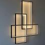 LED Wall Lamp Dimmable Living Room Light Fixture with Remote Control, Modern Black Dining Room Flush Mount Acrylic Rectangle Design Sconces Wall Lighting for Indoor Bedroom Bathroom Hallway Kitchen