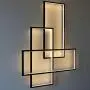 LED Wall Lamp Dimmable Living Room Light Fixture with Remote Control, Modern Black Dining Room Flush Mount Acrylic Rectangle Design Sconces Wall Lighting for Indoor Bedroom Bathroom Hallway Kitchen