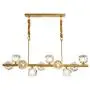 APBEAM Crystal Gold Chandelier Hanging Linear Pendant Light Modern for Dining Room Living Room Kitchen Island Over Table 10-Light