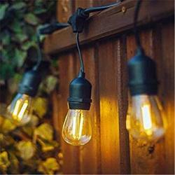 Honche 48Ft Outdoor String Lights with 15 Hanging Sockets S14 Edison Bulbs, UL Listed Commercial Grade Connectable Weatherproof for Patio Deck Backyard Garden Porch Cafe Wedding Party