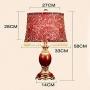 Table lamp DBL Fashion Wedding European Style Lamp Bedroom Bedside Lamp Chinese Red Fabric American Retro Warm Creative Living Room Decoration Lamp