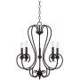 Channing Bronze Chandelier 24 1/2'' Wide Rustic Curved Scroll 5-Light Fixture for Dining Room House Foyer Kitchen Island Entryway Bedroom Living Room - Franklin Iron Works