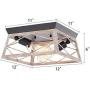 HMVPL Flush Mount Close to Ceiling Light, Farmhouse Industrial Lighting Fixtures Mini Ceiling Lamp 2-Light for Kitchen Island Dining Room Bedroom Foyer Hallway