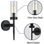 FERWVEW Modern Glass Wall Mounted Wall Sconce Lighting Fixture Lamps Indoor Wall Lamps,Black Wall Lamp for Living Room Bedroom Hallway Conservatory Home Room