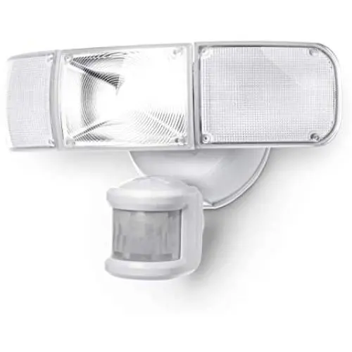 Home Zone Security Motion Sensor Light - Ultra Bright 3 Head Outdoor Weatherproof LED Flood Light