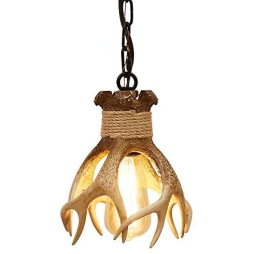 Mini Antler Pendant Light for Kitchen Island Dining Room Sink Bathroom Restaurant 1 Light Small Hanging Antler Ceiling Light Fixture