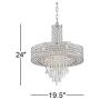 Crystal Cascade Chrome Drum Pendant Chandelier 19 1/2'' Wide Modern Halogen 9-Light Fixture for Dining Room House Foyer Kitchen Island Entryway Bedroom Living Room - Vienna Full Spectrum