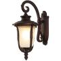 Designer Outdoor Wall Lanterns Rustic Exterior Light Fixture as Front Porch Light Wall Mount, 18'' Waterproof Outdoor Wall Sconce, Brown Finish with Frosted Glass for Front Door Garage Patio