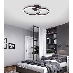 Jaycomey Modern LED Ceiling Light,44W LED Chandelier Flush Mount Ceiling Light,Daylight 2 Rings Acrylic Ceiling Lamp Fixture for Bedroom Living Room Dining Room,6000K