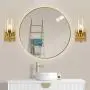 Bathroom Light Fixtures Sconces 1 Light,Contemporary Modern Gold Wall Light Vintage Industrial Wall Sconce Farmhouse Vanity Light Fixture Brass with Clear Glass Shade for Hallway Bedroom Living Room