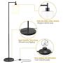 LED Industrial Floor Lamp for Living Room, Bedroom Modern Standing Lamp Corner Lamp, Stylish Tall Pole Lamp Farmhouse Floor Lamp with Hanging Milky Glass Shade (LED Bulb Included)