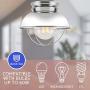 Kira Home Bayside 11'' Industrial Farmhouse Flush Mount Ceiling Light + Seeded Glass Shade, Chrome Finish Kira Home Bayside 11'' Industrial Farmhouse Flush Mount Ceiling Light + Seeded Glass Shade, Chrome Finish