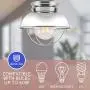 Kira Home Bayside 11'' Industrial Farmhouse Flush Mount Ceiling Light + Seeded Glass Shade, Chrome Finish