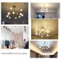 Dellemade XD00940 Sputnik Chandelier for Bedroom, Globe Ceiling Light for Living Room, 12 Lights,G9 LED Bulbs Included, Golden