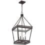 James Bronze Foyer Pendant Chandelier 15 3/4'' Wide Farmhouse Rustic Lantern Clear Glass 4-Light Fixture for Dining Room House Kitchen Island Entryway Bedroom - Franklin Iron Works