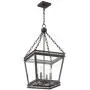 James Bronze Foyer Pendant Chandelier 15 3/4'' Wide Farmhouse Rustic Lantern Clear Glass 4-Light Fixture for Dining Room House Kitchen Island Entryway Bedroom - Franklin Iron Works
