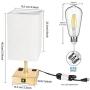 DEEPLITE Touch Control Table Lamp, 3 Way Dimmable Lamps with USB Ports and Outlets, Gold Modern Lamps for Bedrooms Living Room End/Side Table Bedside Nightstand, 6W LED Bulb Included (Set of 2)