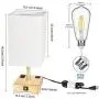 DEEPLITE Touch Control Table Lamp, 3 Way Dimmable Lamps with USB Ports and Outlets, Gold Modern Lamps for Bedrooms Living Room End/Side Table Bedside Nightstand, 6W LED Bulb Included (Set of 2)