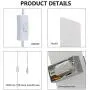Lightess Modern Wall Sconces Plug in, 12W Up Down LED Wall Lights Acrylic Wall Lamp for Living Room Bedroom Corridor, Cool White, Set of 2