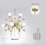 Modo Lighting Sputnik Chandelier Lighting Fixture Gold Mid Century Modern Hanging Pendant Light, Frosted Glass Modern Ceiling Pendant Light Living Room Dining Room. (12-Light) Modo Lighting Sputnik Chandelier Lighting Fixture Gold Mid Century Modern Hanging Pendant Light, Frosted Glass Modern Ceiling Pendant Light Living Room Dining Room. (12-Light)