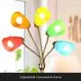 Brightech Medusa LED Floor Lamp - Multi Head Adjustable Tall Pole Standing Reading Lamp for Living Room, Bedroom, Kids Room - Includes LED bulbs and White & Colored Interchangeable Shades – Brass/Gold