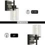 GOODYI 1 Light Bathroom Vanity Lighting Fixtures, Black Wall Sconce Hallway Light Fixture Farmhouse Vanity Light Industrial Wall Lights Fixtures with Clear Glass Shade and Metal Base