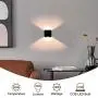 Lightess Indoor Wall Sconce Dimmable 10W, Modern LED Wall Lamp Black, Up Down Wall Mount Lights Mini Metal for Living Room Bedroom Hallway Decor, Warm White, O1185TP
