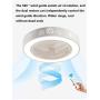 ZYQDRZ Ultra-Thin Ceiling Bedroom Invisible Fan Light Ceiling Fan Light Dining Room Living Room Modern Minimalist Home with Electric Fan Chandelier,White