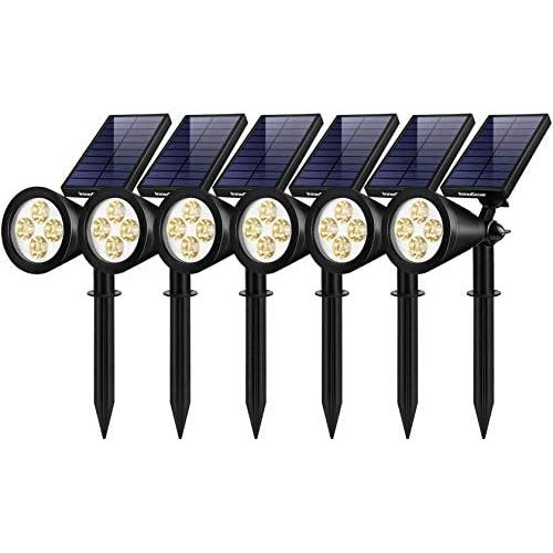 InnoGear Solar Lights Outdoor, Upgraded Waterproof Solar Powered Landscape Spotlights 2-in-1 Wall Light Decorative Lighting Auto On/Off for Pathway Garden Patio Yard Driveway Pool, Pack of 6 (Warm)