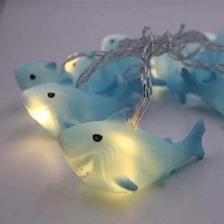 Cirkooh 4.9 Ft / 1.5 M 10 Lights Battery Powered Cute Animal Shark Shape LED String Lights for Indoor/Outdoor Halloween Christmas Thanksgiving Home Party Children Kids Bedroom Decoration