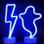 YIVIYAR Ghost Neon Night Light LED Sign, USB/Battery Ghost Decor Halloween Party Decorations Halloween Office Decorations Halloween Home Decor Halloween Decorations Indoor Halloween Party Decor(Ghost)