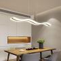 Modern Wave LED Pendant Light Dimmable Fixture Modern LED Chandelier LED Hanging Light Fixture for Contemporary Living Room Dining Room Kitchen Island Table(Dimmable Remote Control)