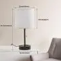 Focondot USB Table Lamp, Phone Stand Bedside Lamp Built-in Dual USB Ports & 2-Prong Outlet, Pull Chain Lamp with White Shade, Minimalist Desk Lamp for Bedroom, Living Room, Office(Set of 2)