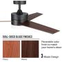 CO-Z 52 Inch Ceiling Fan Light Old Bronze Finish with 3 Fan Blades, Include 15W LED and Remote Control