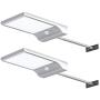 InnoGear Solar Gutter Lights Wall Sconces with Mounting Pole Outdoor Motion Sensor Detector Light Security Lighting for Barn Porch Garage, Pack of 2