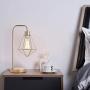 SOTTAE Industrial Gold Cage Table Lamp , cage Desk lamp Vintage Table Lamp Rustic Beside Lamp Rustic Desk Lamp Modern Table Lamp Metal Nightstand Lamp Bedside lamp for Bedroom,Living Room