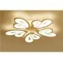 LITFAD 5 Heads Heart Shape Semi Flush Light LED Ceiling Light Fixture Chandelier 110-120V 65W Modern Acrylic Ceiling Lamp with White Metal Canopy for Living Room Bedroom Restaurant - Warm Light