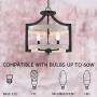 Kira Home Woodrow 15'' 3-Light Industrial Farmhouse Semi Flush Convertible Pendant Light + Wood Style Metal Drum Shade, Textured Black + White Birch Style Finish