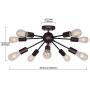 BONLICHT Mid Century Modern Chandelier 10-Light Semi Flush Mount Ceiling Light Oil-Rubbed Bronze Sputnik Chandelier Industrial Vintage Starburst Lighting for Living Room Dining Room Kitchen Bedroom