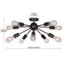 BONLICHT Mid Century Modern Chandelier 10-Light Semi Flush Mount Ceiling Light Oil-Rubbed Bronze Sputnik Chandelier Industrial Vintage Starburst Lighting for Living Room Dining Room Kitchen Bedroom BONLICHT Mid Century Modern Chandelier 10-Light Semi Flush Mount Ceiling Light Oil-Rubbed Bronze Sputnik Chandelier Industrial Vintage Starburst Lighting for Living Room Dining Room Kitchen Bedroom