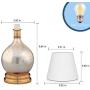 Table Lamp,Desk Lamp with Bulb Included - Modern Lamp with Unique Lampshade,Handmade 3D Effect Glass Base - Perfect for Table in Bedroom,Bedside,Living Room,Office (Table Lamp Aladdin)