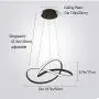 Jaycomey Modern LED Chandelier,46W LED Ring Black Pendant Lamp Haning Light,Acrylic Pendant Light Fixture for Living Room Bedroom,Cool White/6000K