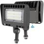Lightdot 70W LED Outdoor Flood Light with Knuckle, Dusk to Dawn Photocell 5000K 8400Lm(Eqv 300W) Adustable Angel Security Lights for Area Yard Barn (2 Pack ETL)