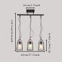 NEWSEE Vintage Pendant Light Industrial Iron Lantern Hanging Lighting Fixture Adjustable Height， Metal Cage Chandelier Clear Glass for Dining Room Kitchen Island Farmhouse Entryway (Pendant 3 Light)